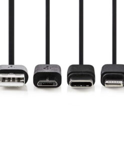 Nedis CCGP60620BK10 3-in-1 Sync And Charge-kabel Usb-a Male - Micro B Male / Type-c Male / Apple Lightning 8-pins Male 1